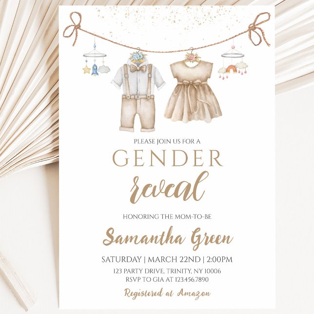 Invitación Fiesta de Revelación de Bebé sin Género (Subido por el creador)