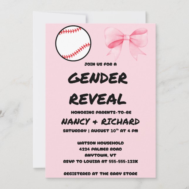 Invitación Fiesta de Revelación de Género  (Anverso)