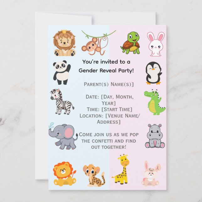 Invitación Fiesta de Revelación de Género (Anverso)
