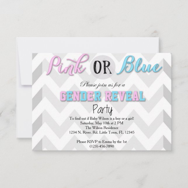Invitación Fiesta de Revelación de Género (Anverso)