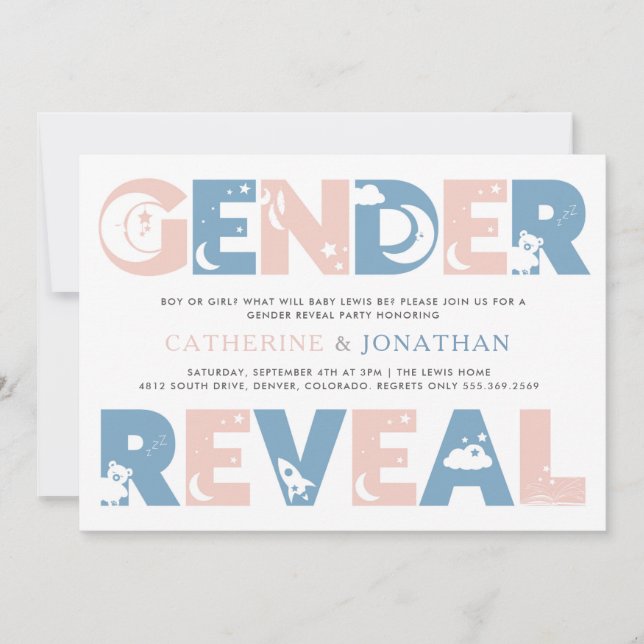 Invitación Fiesta de Revelación de Género (Anverso)