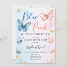 Invitación Fiesta de revelación de género azul o rosa