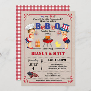 Invitación fiesta de Revelación de Género BabyQ. Día de la In
