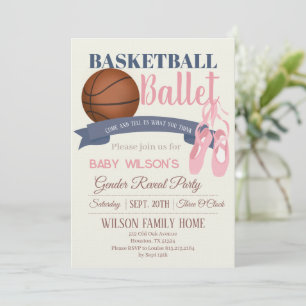 Invitación Fiesta de Revelación de Género Baloncesto o Ballet