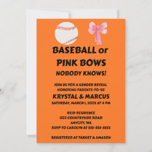 Invitación Fiesta de Revelación de Género: Béisbol o Lazos Ro