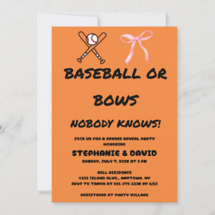 Invitación Fiesta de Revelación de Género: Béisbol o Lazos Ro