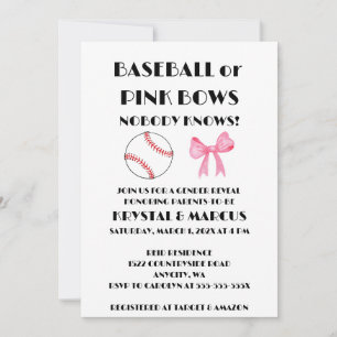 Invitación Fiesta de Revelación de Género: Béisbol o Lazos Ro