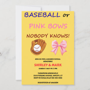 Invitación Fiesta de Revelación de Género: Béisbol o Lazos Ro