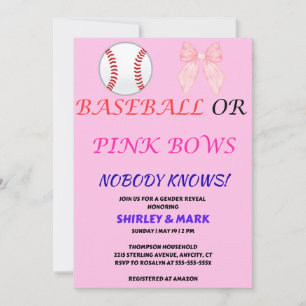 Invitación Fiesta de Revelación de Género: Béisbol o Lazos Ro