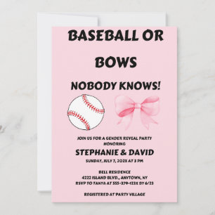 Invitación Fiesta de Revelación de Género: Béisbol o Lazos Ro