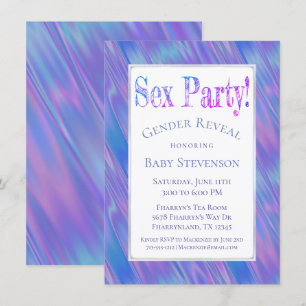 Invitación Fiesta de Revelación de Género   Blue Pink Modern 
