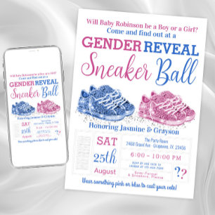Invitación Fiesta de Revelación de Género con Zapatillas