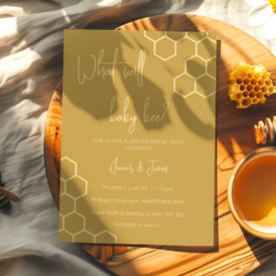 Invitación Fiesta de Revelación de Género de Abeja Bebé Panal