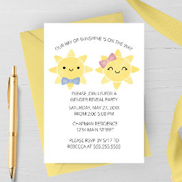 Invitación Fiesta de Revelación de Género de Adorable Rayo de