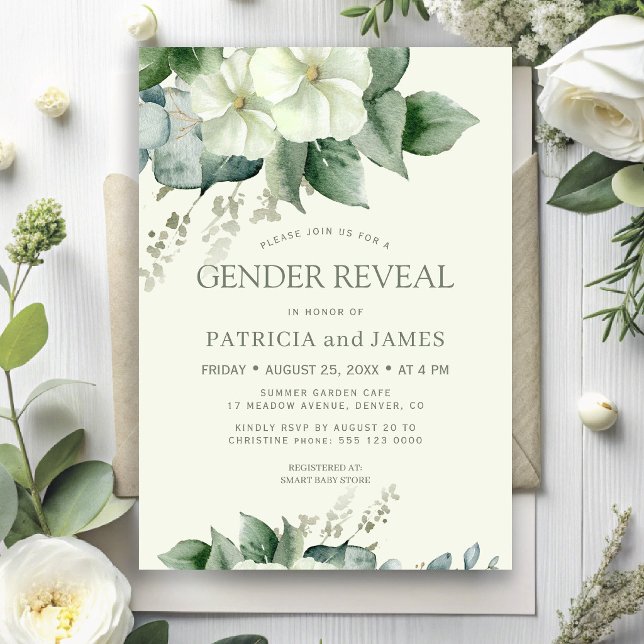 Invitación Fiesta de revelación de género de bebé con vegetac (Subido por el creador)