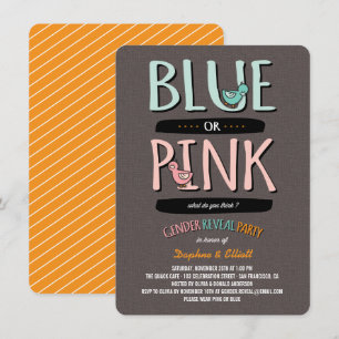 Invitación Fiesta de Revelación de Género de Bebé Patitos Lin