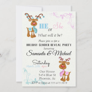 Invitación Fiesta de Revelación de Género de Bebé Reno de Vac
