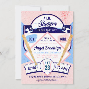 Invitación Fiesta de revelación de género de beisbol infantil