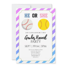 Fiesta de Revelación de Género de Béisbol o Softbo