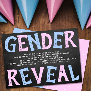 Invitación ¡Fiesta de Revelación de Género de Chalkboard! Bab