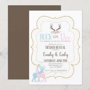 Invitación Fiesta de Revelación de Género de Ciervo o Cierva 