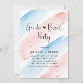 Invitación Fiesta de revelación de género de color de agua