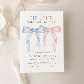 Invitación Fiesta de revelación de género de coqueta rosa y a