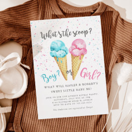 Invitación Fiesta de revelación de género de crema de hielo