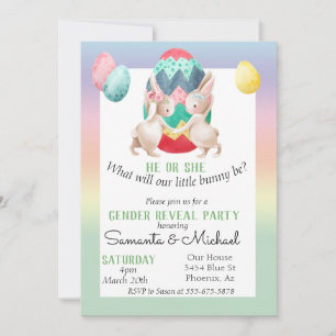Invitación Fiesta de Revelación de Género de Easter Baby Spri