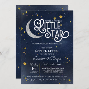 Invitación Fiesta de revelación de género de estrella pequeña