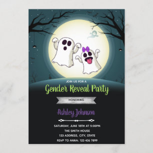 Invitación fiesta de revelación de género de fantasma de Halo