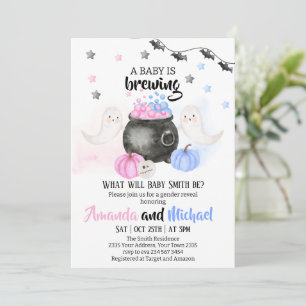 Invitación Fiesta de revelación de género de Halloween, Baby
