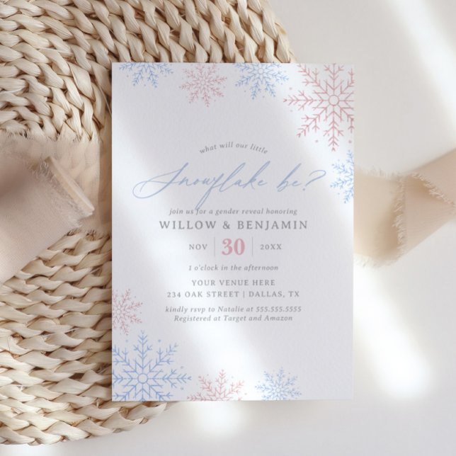 Invitación Fiesta de revelación de género de invierno con cop (Subido por el creador)