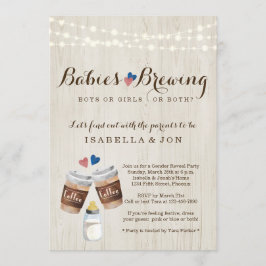 Invitación Fiesta de Revelación de Género de los Gemelos de C