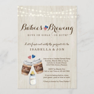 Invitación Fiesta de Revelación de Género de los Gemelos de C