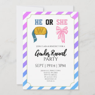 Invitación Fiesta de Revelación de Género de Lucha con Lazos