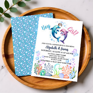 Invitación Fiesta de Revelación de Género de Niño o Niña Delf
