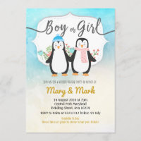 Fiesta de revelación de género de penguin de invie