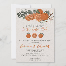 Invitación Fiesta de revelación de género de pequeño Naranja 