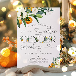 Invitación Fiesta de revelación de género de pequeño Naranja 