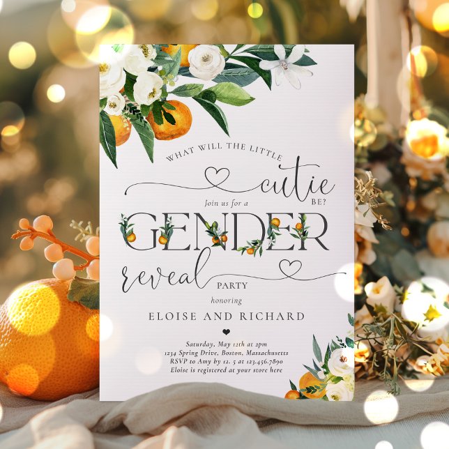 Invitación Fiesta de revelación de género de pequeño Naranja  (Subido por el creador)