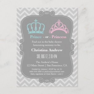 Invitación Fiesta de revelación de género de príncipe o princ