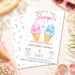 Invitación Fiesta de Revelación de Género de Verano Rosa Azul