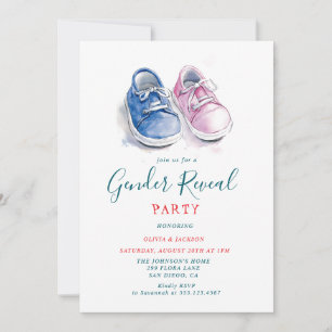 Invitación Fiesta de revelación de género de zapatillas rosas