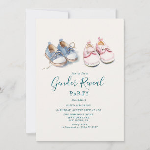 Invitación Fiesta de revelación de género de zapatillas rosas