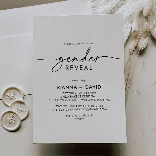 Invitación Fiesta de revelación de género del clásico blanco  (Subido por el creador)
