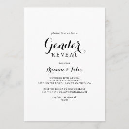 Invitación Fiesta de revelación de género en caligrafía moder