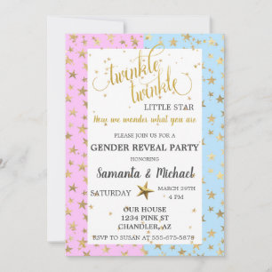 Invitación Fiesta de Revelación de Género Estrella Brillante 