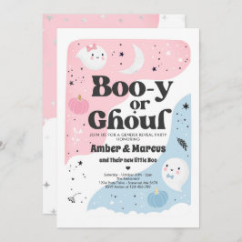 Invitación Fiesta de revelación de género fantasma Boo-y o Gh