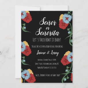 Invitación Fiesta de Revelación de Género Flores Mexicanas